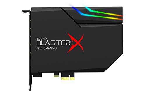 Creative Sound BlasterX AE-5 Plus SABRE32-class Hi-res 32-bit/384 kHz PCIe Gaming Sound Card and DAC with Dolby Digital and DTS, Xamp Discrete Headphone Bi-amp, Up to 122dB SNR, RGB Lighting System Creative Sound BlasterX AE-5 Plus SABRE32-class Hi-res 32-bit/384 kHz PCIe Gaming Sound Card and DAC with Dolby Digital and DTS, Xamp Discrete Headphone Bi-amp, Up to 122dB SNR, RGB Lighting System